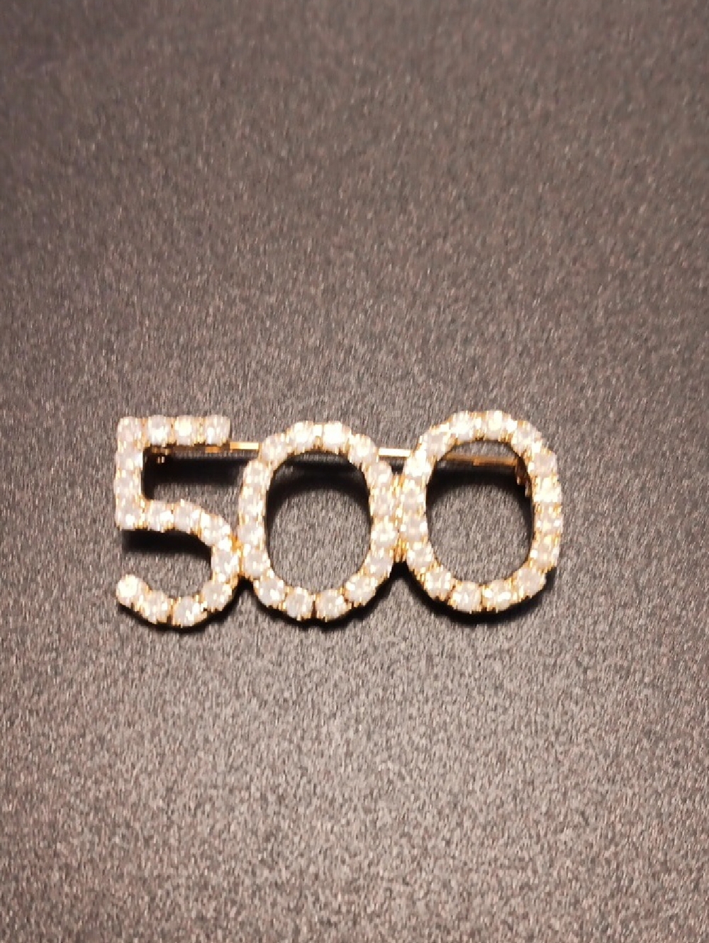 Vintage Signed DorothyBauer Gold Austrian Crystal"500" Pin NewOldStock 1995 Glam